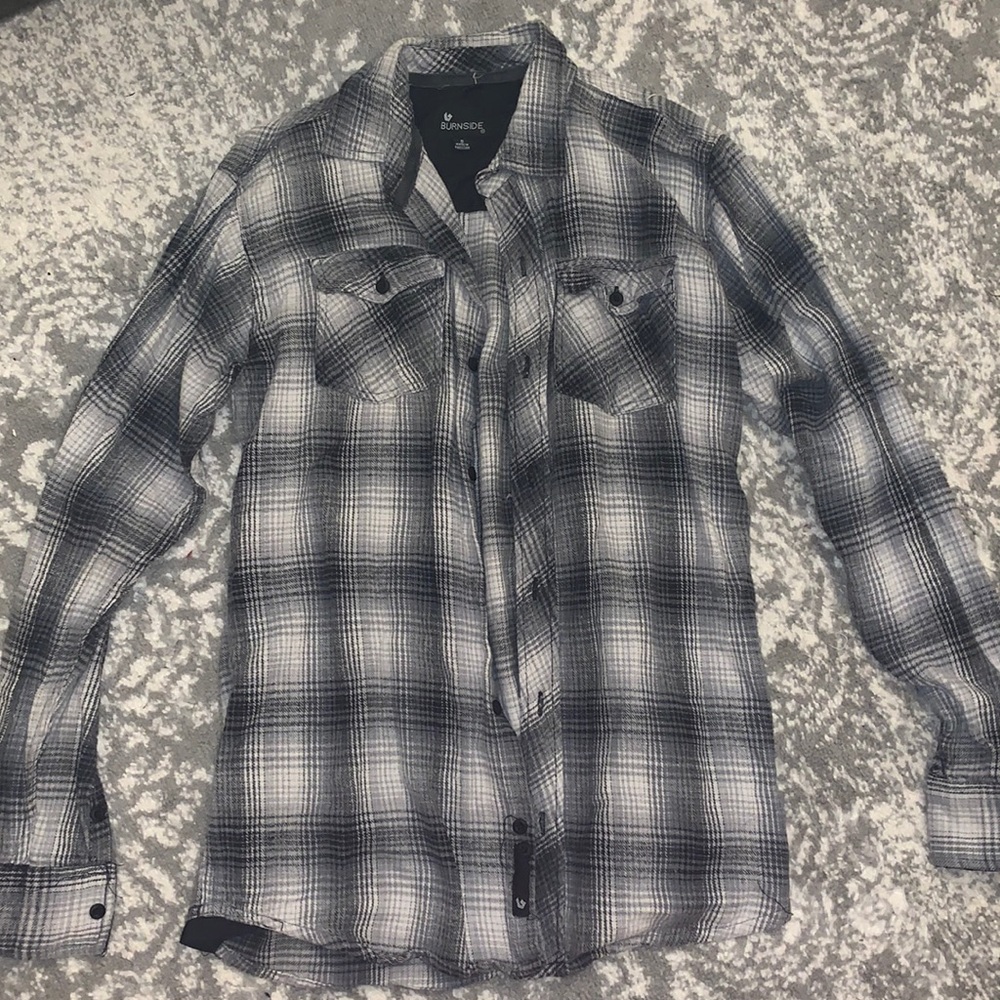 Gray and White Flannel